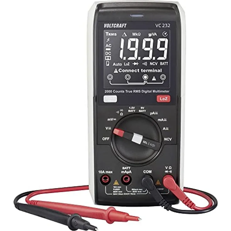 VOLTCRAFT VC232 Hand-Multimeter digital CAT III 600 V Anzeige (Counts): 2000