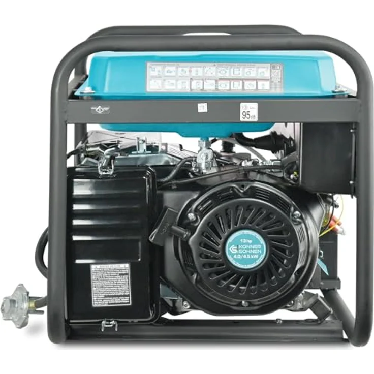 Könner & Söhnen KS 5000E G, 4500 W Gas- und Benzin-Generator mit Elektro- und Handstart, inkl. 2 Druckminderern, 25 L Tank, lange Laufzeit 17 Std. – Bild 7