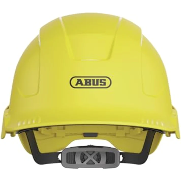 ABUS Bauhelm Scator, belüfteter Schutzhelm nach EN 397, robust und schlagfest, größenverstellbar mit Drehverschluss, gelb – Bild 2