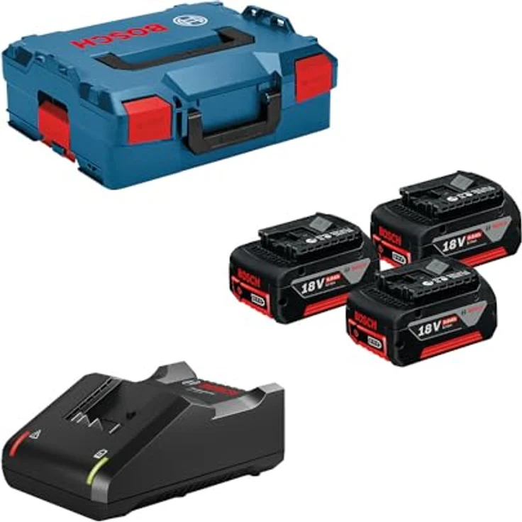 Bosch Professional 18V System Starter Kit: 3x GBA 18V 5.0Ah Akkus, Schnellladegerät GAL 18V-40, L-BOXX – Bild 1
