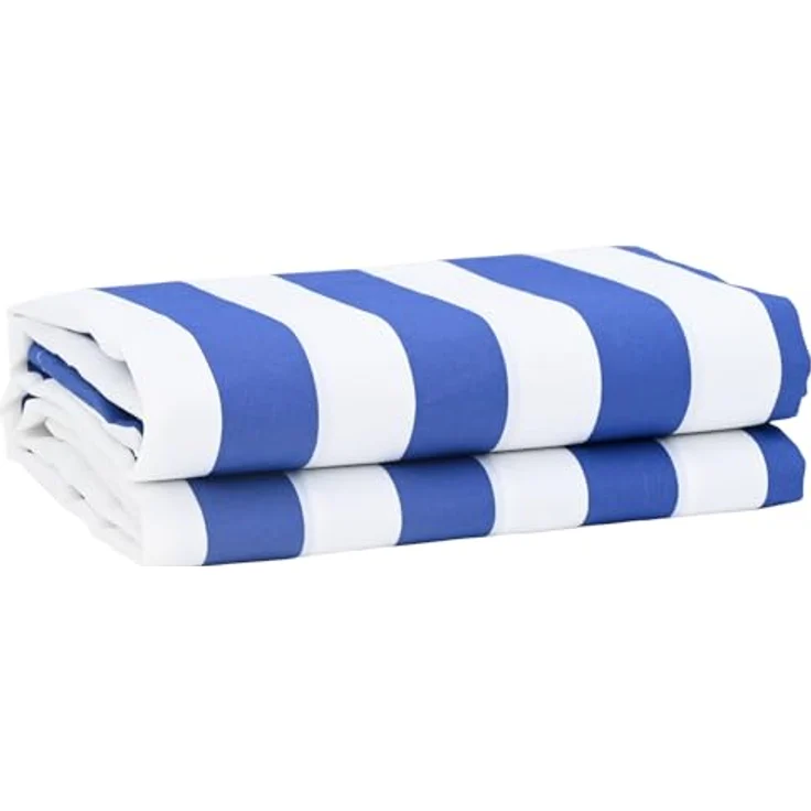 vidaXL Markisen-Ersatzstoff Blau und Weiß, UV-beständig und wasserabweisend, 10x1.6 m – Bild 1