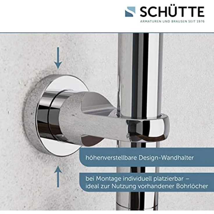 Schütte Duschset MALLORCA Duschsäule mit großer Regendusche, Handbrause mit 3 Strahlarten, Duschsystem ohne Armatur, Chrom – Bild 5