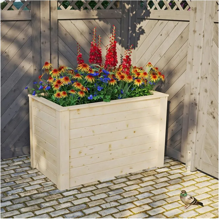 KONIFERA Hochbeet, BxTxH: 114,5x64,5x69,6 cm, aus Fichten- und Kiefernholz, naturbelassen, 400 l Fassungsvermögen, Selbstmontage