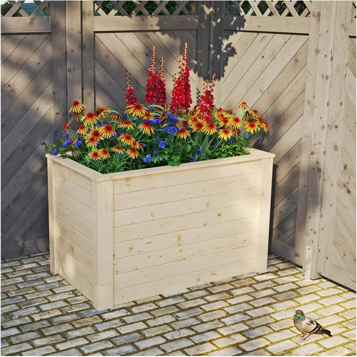 KONIFERA Hochbeet, BxTxH: 114,5x64,5x69,6 cm, aus Fichten- und Kiefernholz, naturbelassen, 400 l Fassungsvermögen, Selbstmontage