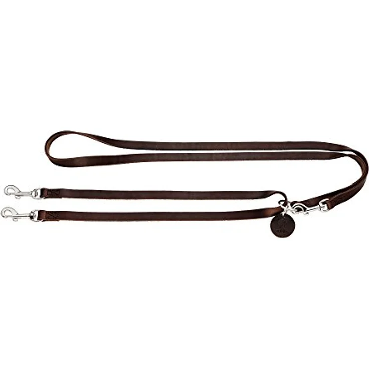 HUNTER SOLID EDUCATION Kombileine 6in 1 für Hunde, Führschlaufe, Umhängeleine, Koppel, Langleine, Führleine, Kurzführer, Leder, 1.8 x 310 cm, dunkelbraun – Bild 3