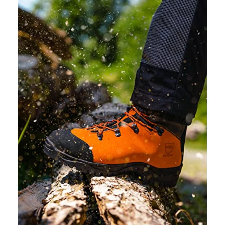 KOX DUE Schnittschutzstiefel S3 in Orange, Größe 48 | Atmungsaktive Polsterung | Wasserdicht für Forst Einsatz – Bild 2