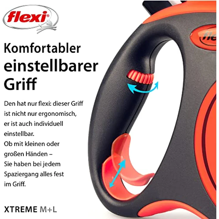 Flexi Leine XTREME L, GURT 5 m schwarz/orange – Bild 6