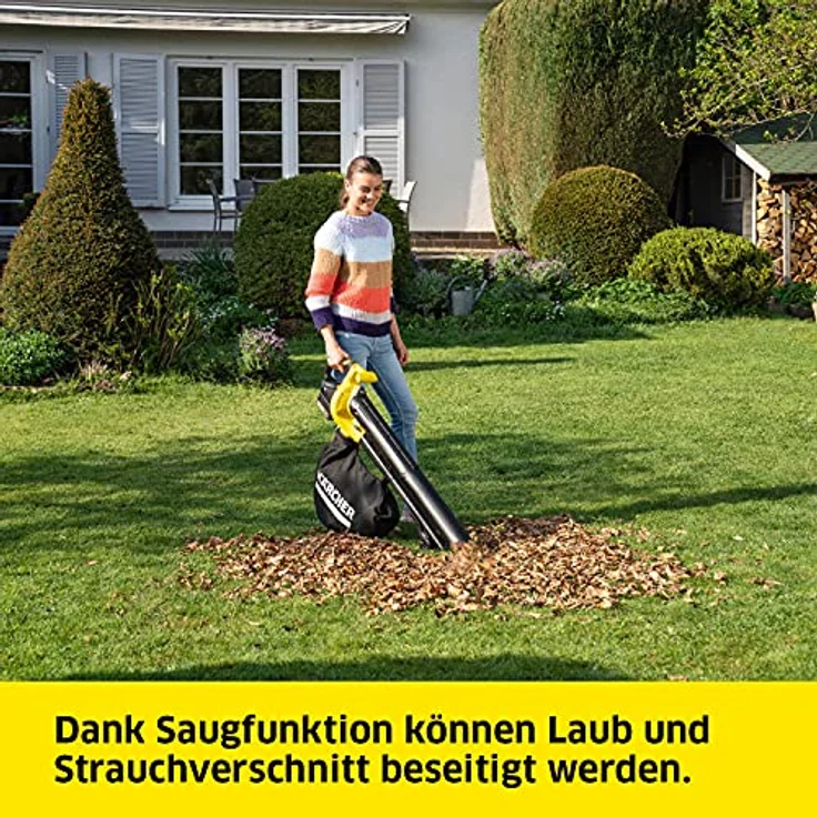 Kärcher BLV 18-200 Battery Akku-Laubbläser und -sauger (Leistung je Akkuladung: 425 qm, Geschwindigkeitsregulierung, Fanksackvolumen: 45 l, Luftgeschwindigkeit: 200 km-h, 3,5 kg Gewicht) – Bild 4