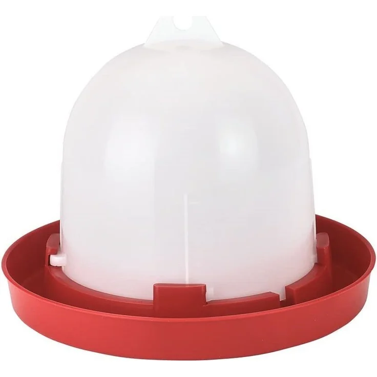 Kerbl Kunststofftränke für Küken, 3,5 Liter, weiß/rot, mit Bajonettverschluss und zum Aufhängen geeignet