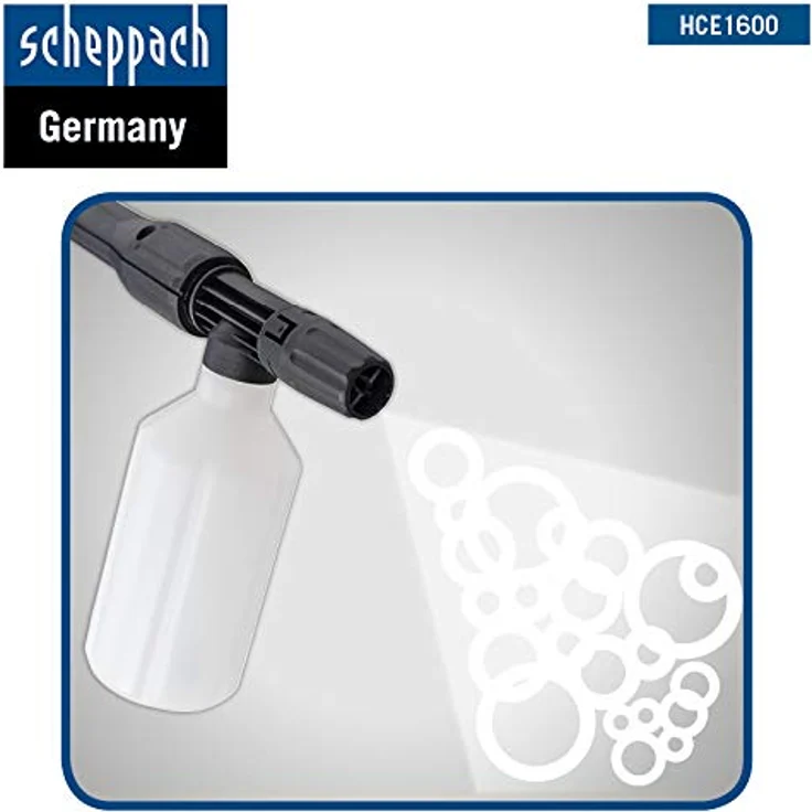 Scheppach Hochdruckreiniger HCE 1600, 1600 W Motor mit 135 Bar, inkl. 9-tlg. Zubehörset für vielseitige Anwendungen – Bild 8