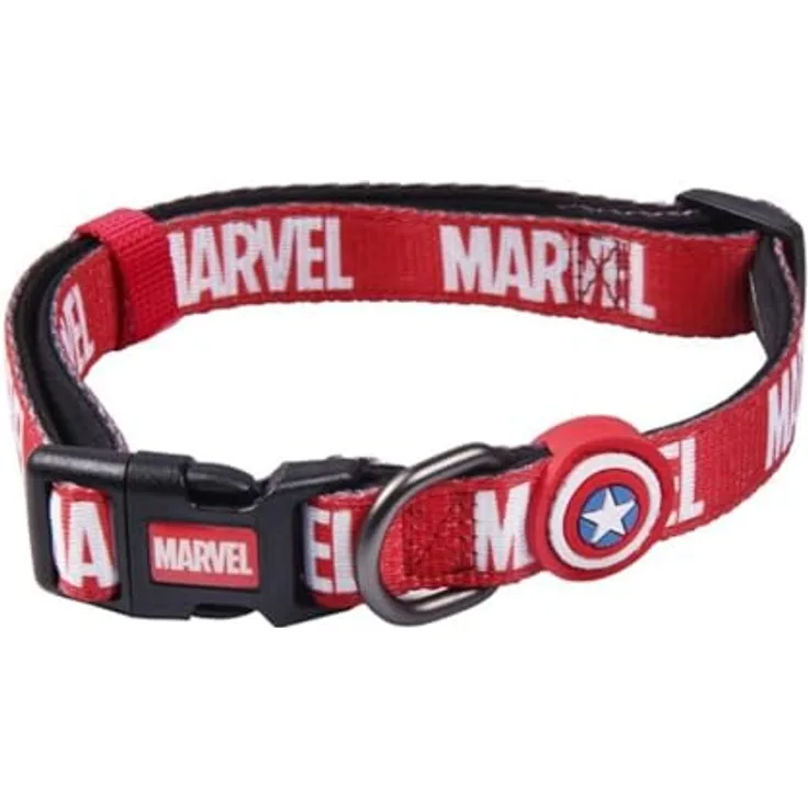 Cerdá for Fan Pets, Hundehalsband mit Marvel Motiven, 100% Polyester, beständiger Stoff, kleine Metallanhänger, offiziell lizenziert von Marvel