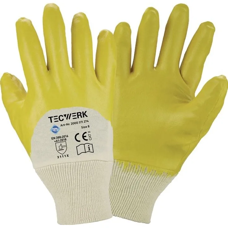 ASATEX AG Handschuhe Ems Gr.9, gelb, Nitrilbeschichtung, abriebfest, 12 Paare