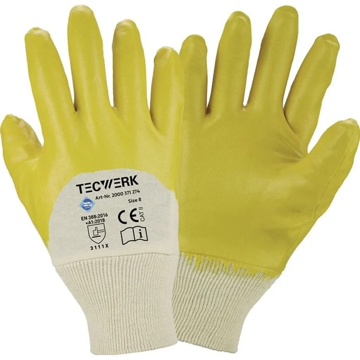 ASATEX AG Handschuhe Ems Gr.9, gelb, Nitrilbeschichtung, abriebfest, 12 Paare