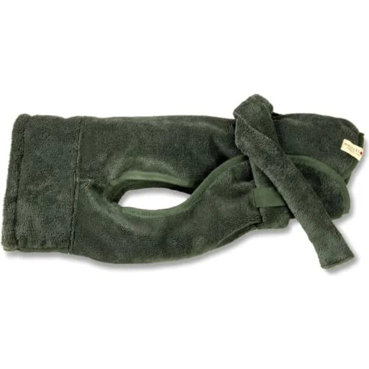 Wolters Easy Clean Hundebademantel Gr.M 60cm, kuscheliger und saugfähiger Frottee-Bademantel aus Bambus und Baumwolle, olive – Bild 2