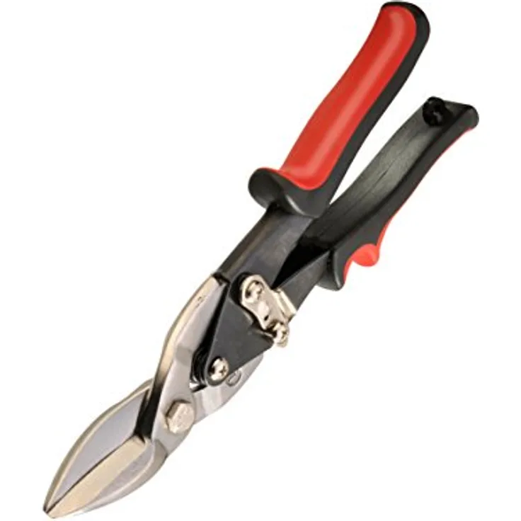 CFH Blechschere links schneidend, 51760, aus Chrom-Vanadium-Stahl mit ergonomischem Handgriff und selbstöffnenden Schenkeln