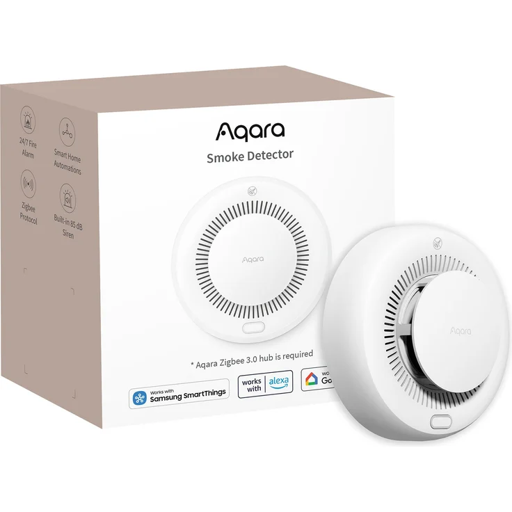Aqara Rauchmelder, Smart Zigbee Rauchmelder (85 dB Warnsignal, 10 Jahre Batterielaufzeit)