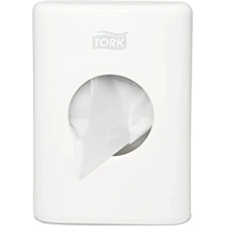 Tork 566000 Spender für Hygienebeutel, Weiß, modernes Elevation Design, 8er Pack für hygienische Abfallentsorgung