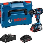 Bosch Professional 18V System Akku-Schlagbohrmaschine GSB 18V-90 C (inkl. 2 x ProCORE-Akkus 4,0 Ah, Ladegerät GAL 18V-40, in L-BOXX), Blue, 06019K6104