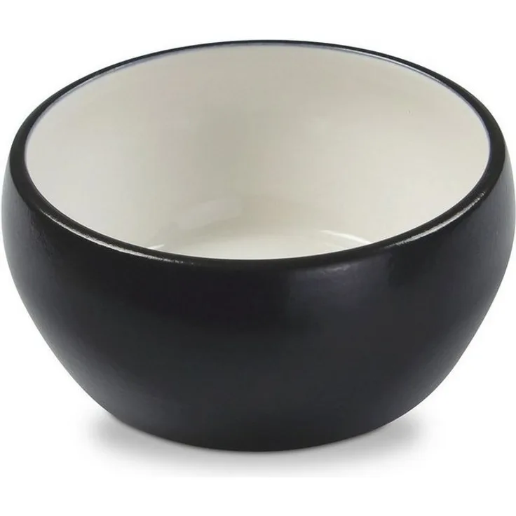 Wolters Hundenapf Diner Color, Keramik Futternapf für Wasser, Nass- und Trockenfutter, lebensmittelecht, spülmaschinengeeignet, schwarz mit farbiger Innenlasur, Größe S/M/L
