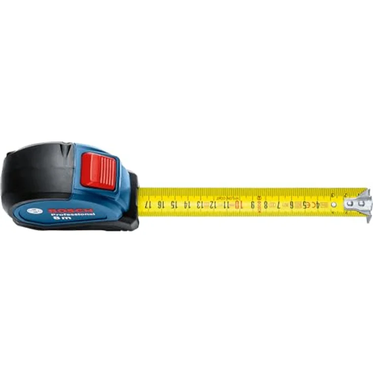 Bosch Professional Maßband 5 m (Einhandbedienung, Gürtelklemme, Magnethaken, 2 Stopp-Tasten, 27 mm Nylon-Stahlband) – Bild 3