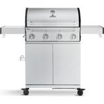 BURNHARD Gasgrill Big Fred Basic, 4-Brenner Gasgrill, klappbare Seitentische, 2023er Version, 14 kW Grill 4 Brenner 