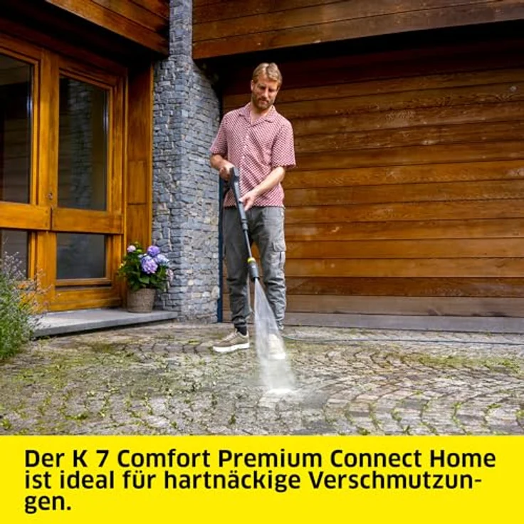 Kärcher Home & Garden K 7 Comfort Premium Connect Home, Hochdruckreiniger 180 bar, wassergekühlter Motor, Bluetooth-Anbindung, Home Kit mit Flächenreiniger T 7 – Bild 2