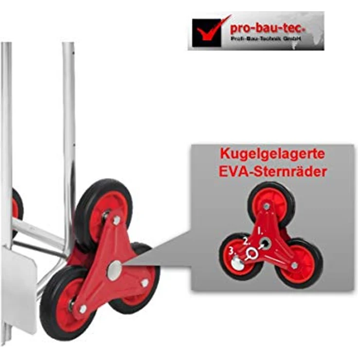 Aluminium-Sackkarre Treppensteiger, Tragkraft 150 kg - Preisvergleich – Bild 3