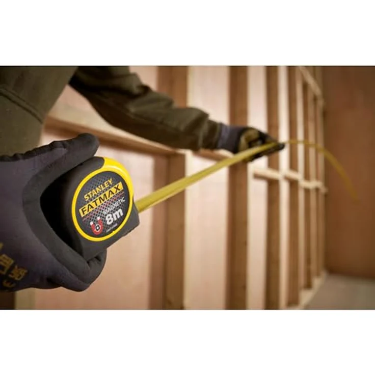 Stanley FatMax Bandmaß Blade Armor, Magnethaken (8 m Länge, Feststeller, automatischer Rücklauf, Gürtelclip) FMHT0-33868 – Bild 4