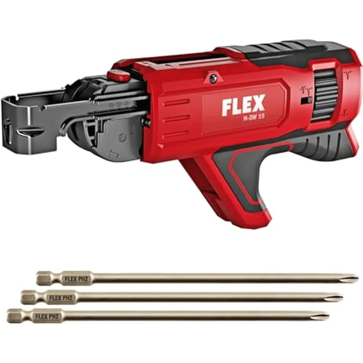 FLEX Schraubmagazinvorsatz M-DW 55, Zubehör für DW 45 18.0-EC mit 3 Bits, Schraubenlänge 25–55 mm – Bild 2