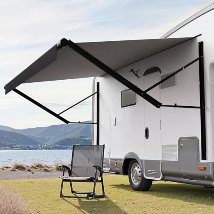 VEVOR elektrische wasserdichte Modulmarkise für Wohnmobile, Seitenmarkise 4285 mm mit Aluminiumrahmen, Farbverlauf Schwarz, verstellbare Schrauben – Bild 8