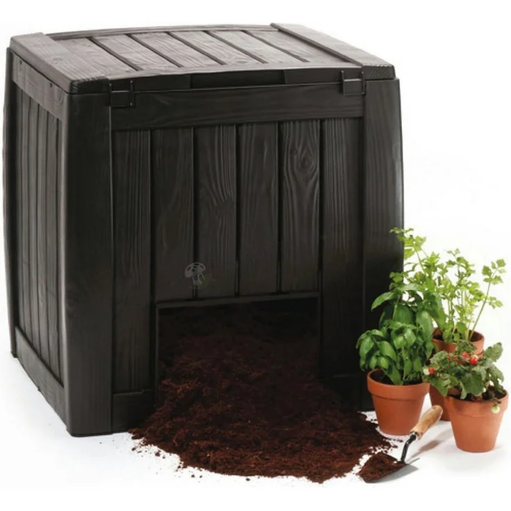 Keter Komposter Deco 340L, Komposter mit Sockel, 340 l, BxTxH: 69.5x72x72 cm