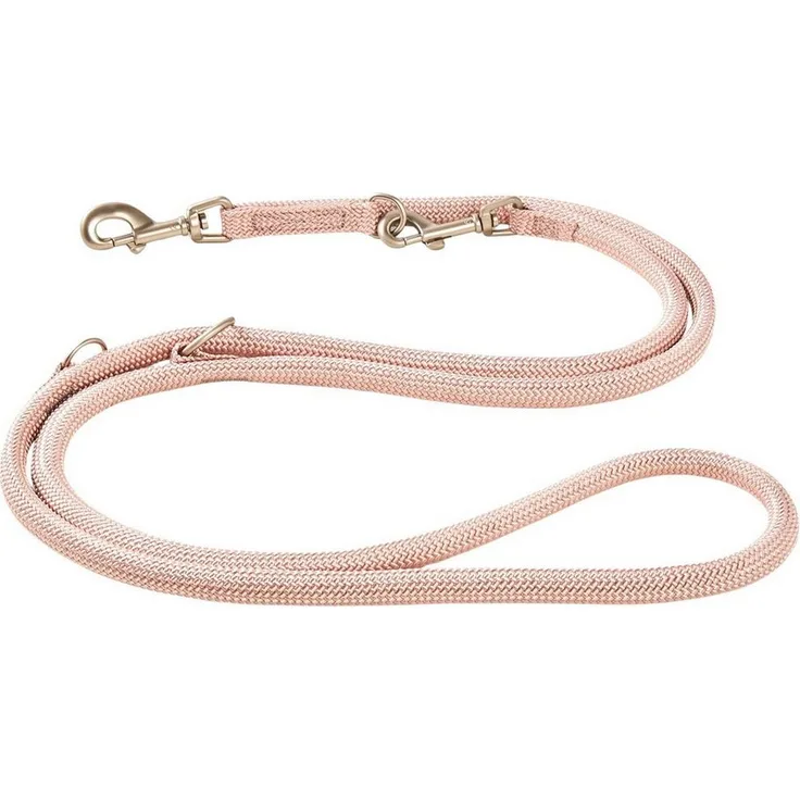 Wolters Hundeleine Führleine K2, dreifach verstellbar, sehr angenehm, 100% Nylon, waschbar, Farbe sepia rosa