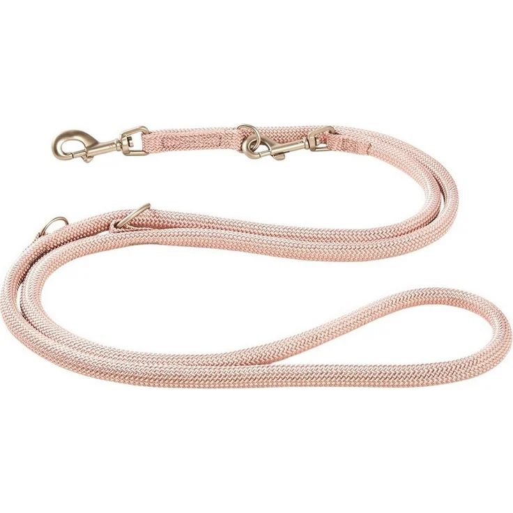 Wolters Hundeleine Führleine K2, dreifach verstellbar, sehr angenehm, 100% Nylon, waschbar, Farbe sepia rosa – Bild 1