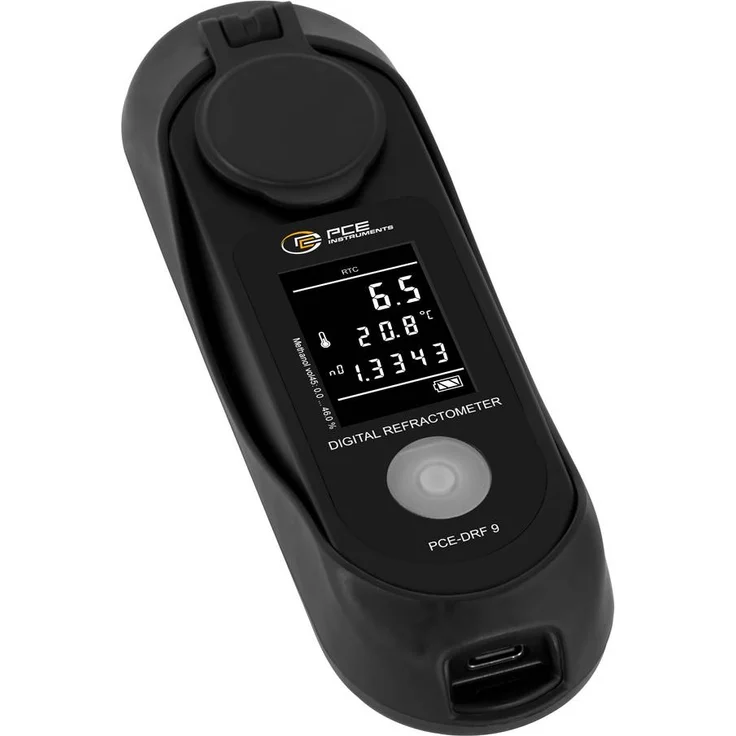 PCE Instruments PCE-DRF 9, Digitales Refraktometer zur Methanolbestimmung in Wasser mit LCD-Display, Edelstahlring und Lichtquelle