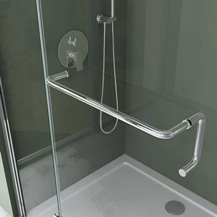 Mai & Mai Duschkabine Eckeinstieg 90x100 cm, Klarglas mit Edelstahlprofilen, 6mm ESG-Sicherheitsglas, inkl. Duschtasse – Bild 5