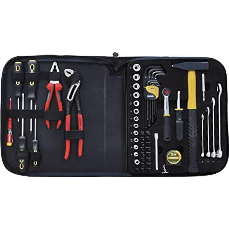 Proxxon Universal Werkzeugtasche (Handwerkzeug-Set mit Textiltasche, stabile Werkzeugtafel, inkl. Spannungsprüfer, Zangen, Schraubendreher, Hammer) 23670