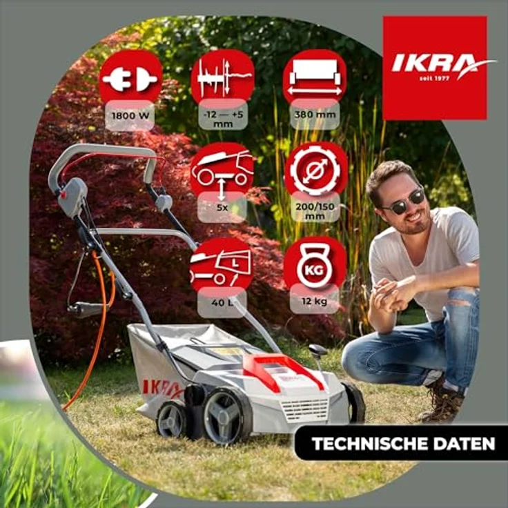 IKRA Elektro-Vertikutierer & Lüfter IEVL 1838 - 1800 W – Bild 6