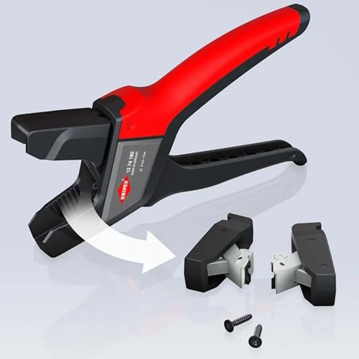 Knipex Abisolierzange 12 74 180, Automatische Abmantelungszange für flexible Zuleitungen, Ø 4,4 mm bis Ø 7,5 mm, ergonomischer Griff – Bild 8