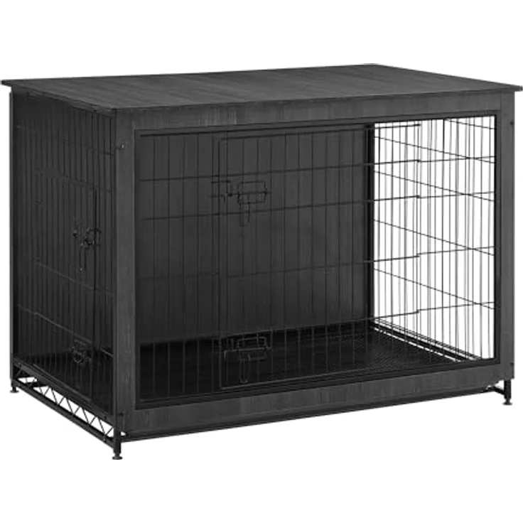 Feandrea Hundekäfig Möbel, Beistelltisch, Hundebox, Moderne Hundehütte Indoor für Hunde bis zu 36 kg, hochbelastbar, tintenschwarz PFC004B01 – Bild 1