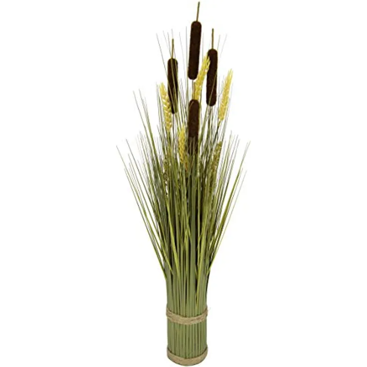 Flair Flower 087718BR Mixed-Grasbund, Polyester, Kunststoff, Bast, Braun, 10 x 10 x 80 cm