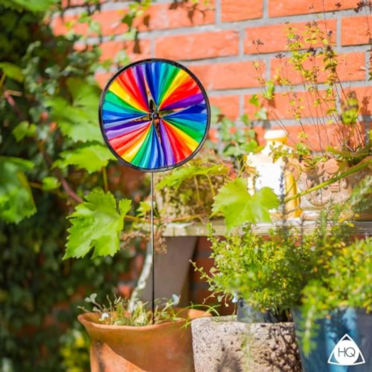 HQ Windspiration 72004027 Magic Wheel 20, UV-beständiges und wetterfestes Windspiel, inklusive Standstab, Höhe: 60 cm, Tiefe: 9 cm, Durchmesser: 20 cm – Bild 7