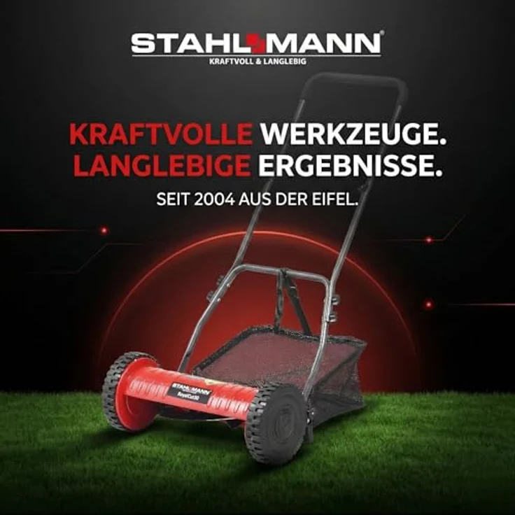 Stahlmann Benzinrasenmäher Spindelmäher RoyalCut - Manueller Rasenmäher mit 30 cm Schnittbreite, 27 Liter Fangkorb, 4-stufige Schnitthöheneinstellung – Bild 10