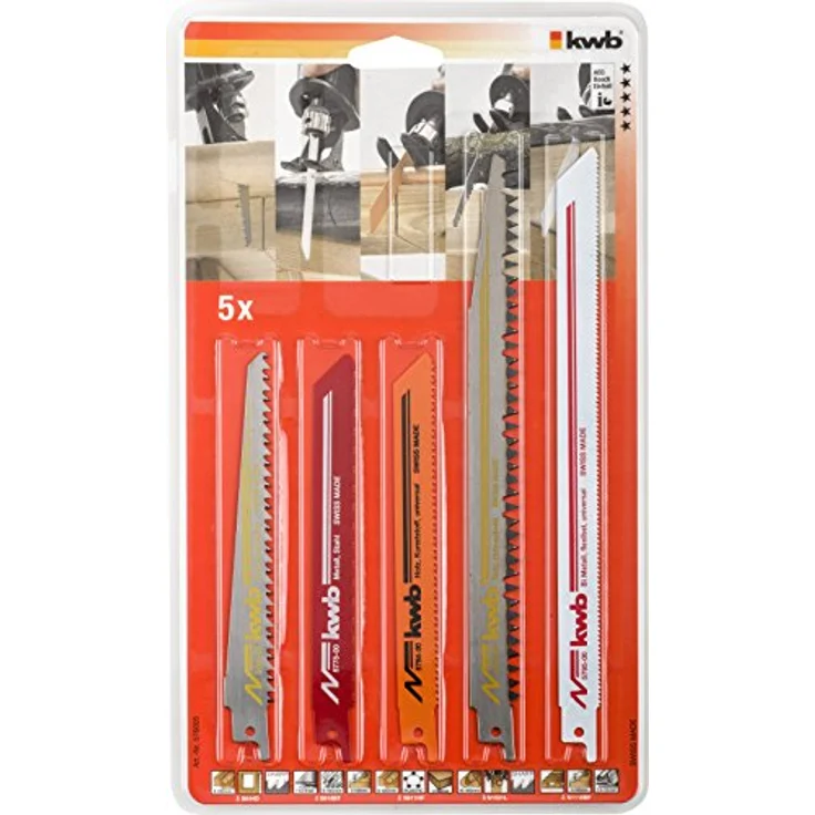 kwb Säbelsägeblatt-Satz für Holz und Metall - Sägeblatt-Set, 5-teilig – Bild 3
