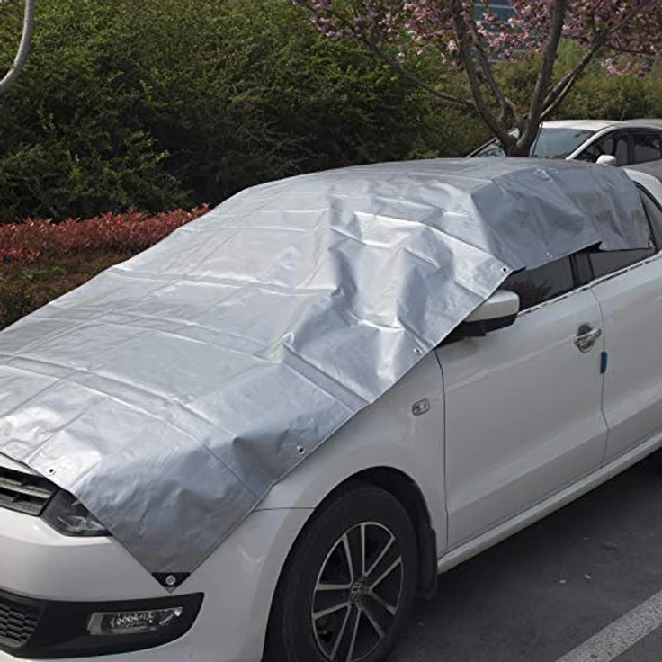 WOLTU Abdeckplane 2x3m wasserdicht, 280 g/m² PE Schutzplane Gewebeplane mit Ösen, UV stabil reißfest LKW Plane, Mehrzweck Abdeckung für Gartenmöbel Holz Pool Trampolin Auto, Grau-Schwarz - Preisvergleich – Bild 4