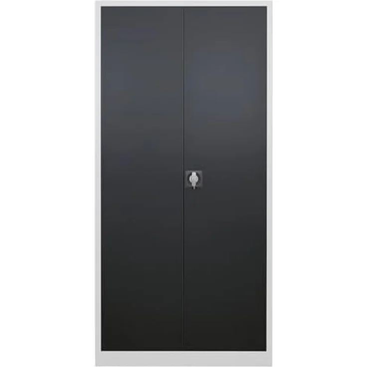 ADB Flügeltürenschrank RAL7035/7016, H 1950 x B 920 x T 500 mm | Metallschrank mit 50 kg Fachbodenbelastung | Werkstattschrank | Lagerschrank – Bild 2