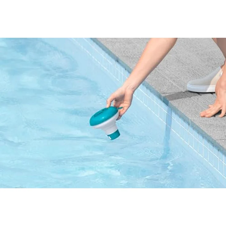 Bestway Poolzubehör-Set, schwimmendes Kaktus-Thermometer 25cm & Dosierschwimmer Ø 12,5cm, für Pooltemperatur & Chlordosierung, stylisch mit verstellbarer Dosieröffnung – Bild 9
