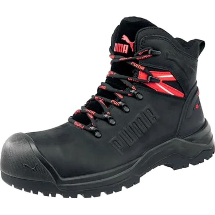 PUMA IRON HD BLK MID S3S FO LG CI SR Sicherheitsschuh, Schwarz, Schuhgröße EU 48, rutschfeste Sohle, dämpfendes Fußbett, Scuff Cap – Bild 1