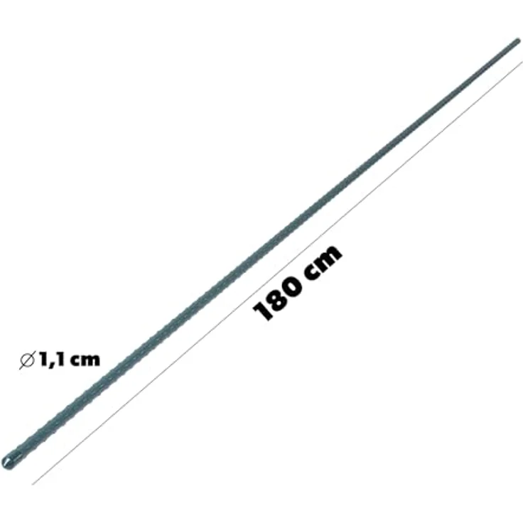 KADAX Pflanzstäbe 180 cm x 11 mm, 15er Set – Wetterfester Rankstab aus beschichtetem Stahl, stabil und rostresistent für Gartenpflege – Bild 2