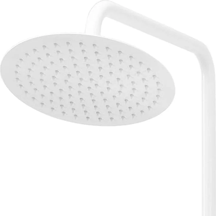Rea Lungo White Thermostat Duschsystem, Duschset mit 25x25 cm Regendusche, Messing Duscharmatur, 150 cm Schlauch für Badezimmer – Bild 4