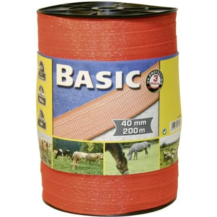 Fencing tape Basic 200 m, 40 mm, orange, 12 x 0,16 – Bild 2